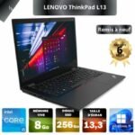 Lenovo Pc Portable ThinkPad L13 Core i5-10eme génération 8G DDR4 256G SSD Ecran 13.3 IPS FULLHD Clavier Rétro -Remis à neuf