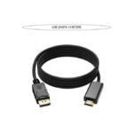 Câble adaptateur Display Port DP mâle vers HDMI 1.8M, pour PC portable, TV HD 4K – Image 2