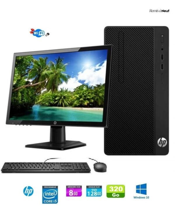 PC BUREAU hp290 G1 MT business PC i5-6500 RAM 8GB ECRAN 20 FULL HD - REMIS A NEUF